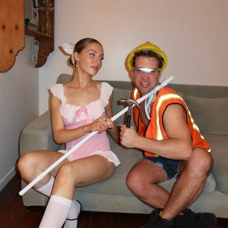 Maya Oakley with her friend.